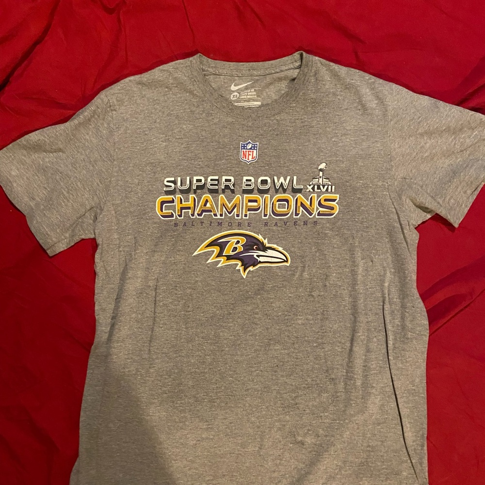 Men’s Baltimore Ravens Super Bowl 47 Champions Nike Size XL Gray